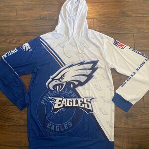 Philadelphia Eagles thin smooth polyester pullover hooded Sweatshirt 2XL